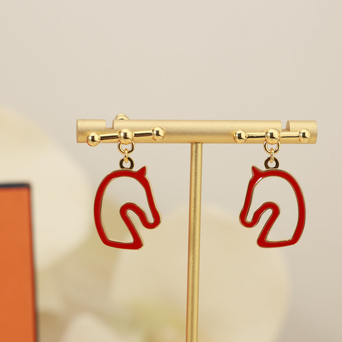 rose gold silver post rose Stud Earrings for women - alternate angle view 6