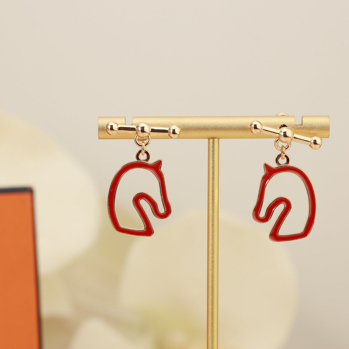 rose gold silver post rose Stud Earrings for women - alternate angle view 5