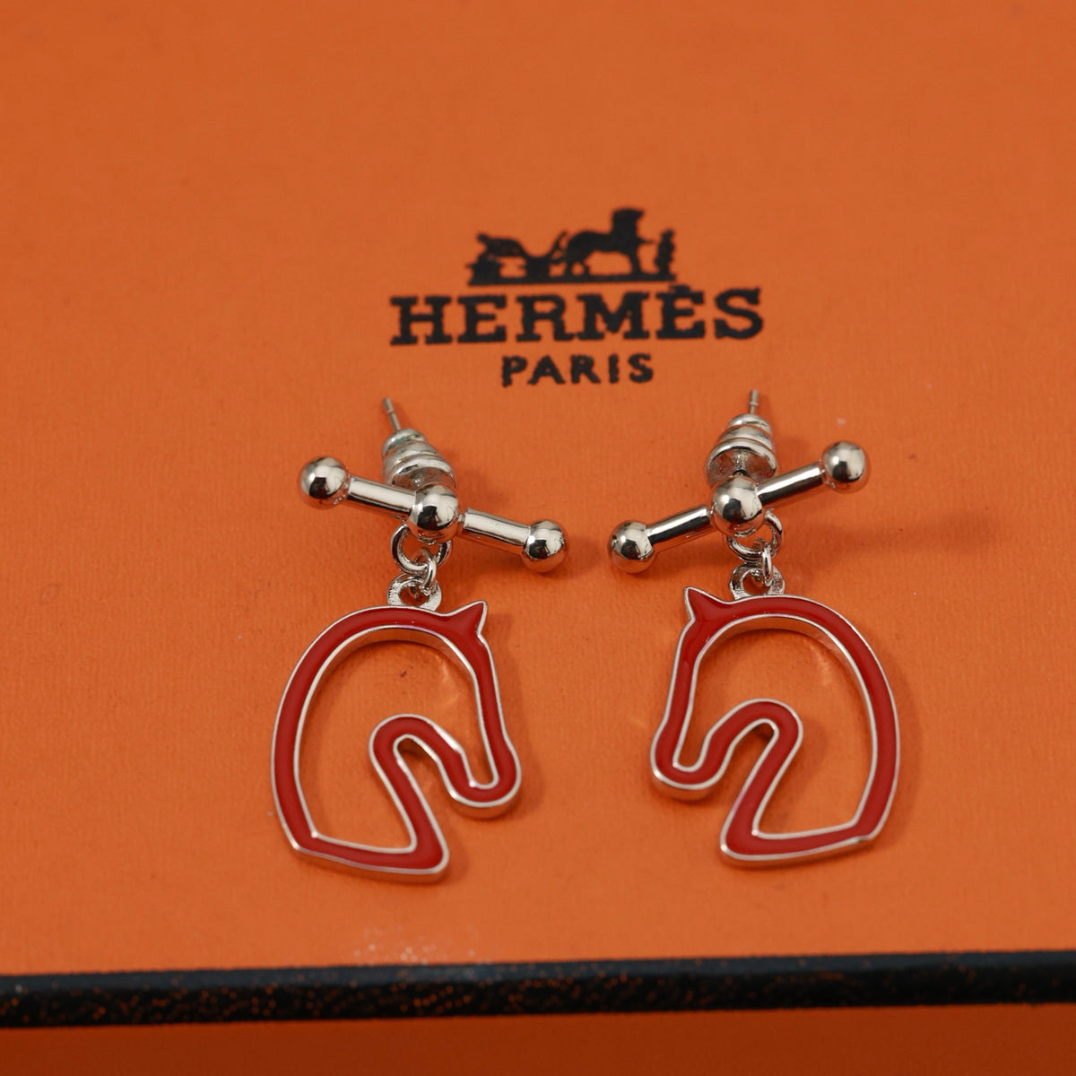 rose gold silver post rose Stud Earrings for women - alternate angle view 2