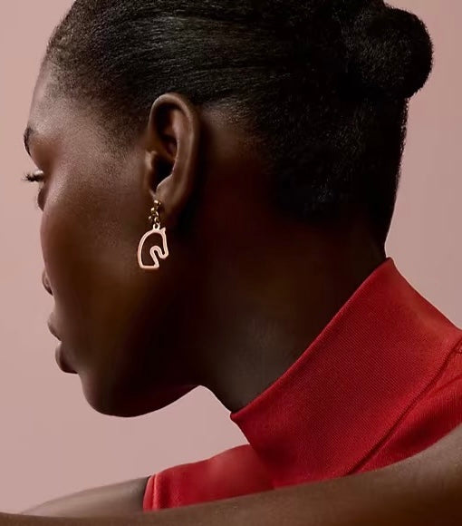 rose gold silver post rose Stud Earrings for women - alternate angle view 2