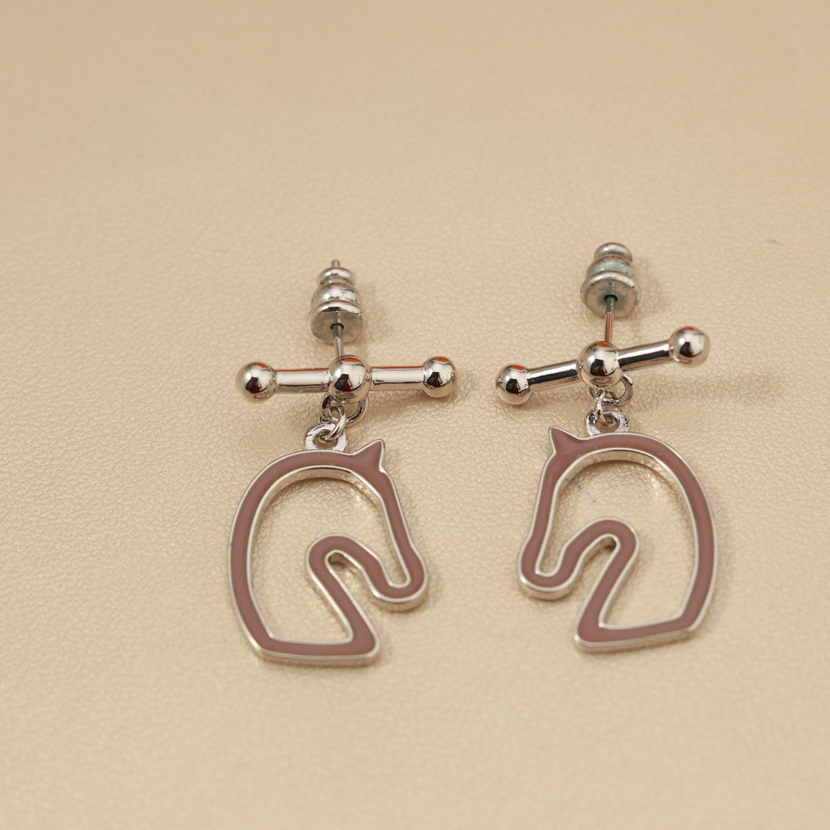 rose gold silver post rose Stud Earrings for women - alternate angle view 8