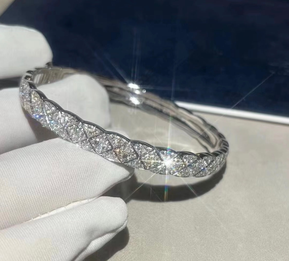 rose gold crystal floral Bangle for women - product detail view