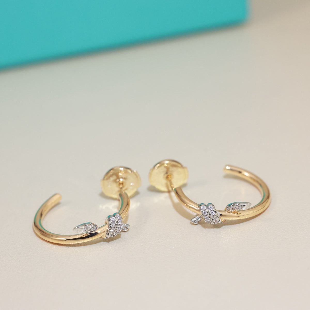 gold silver post Stud Earrings for women - alternate angle view 8