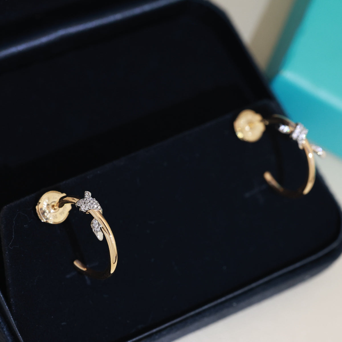 gold silver post Stud Earrings for women - alternate angle view 2