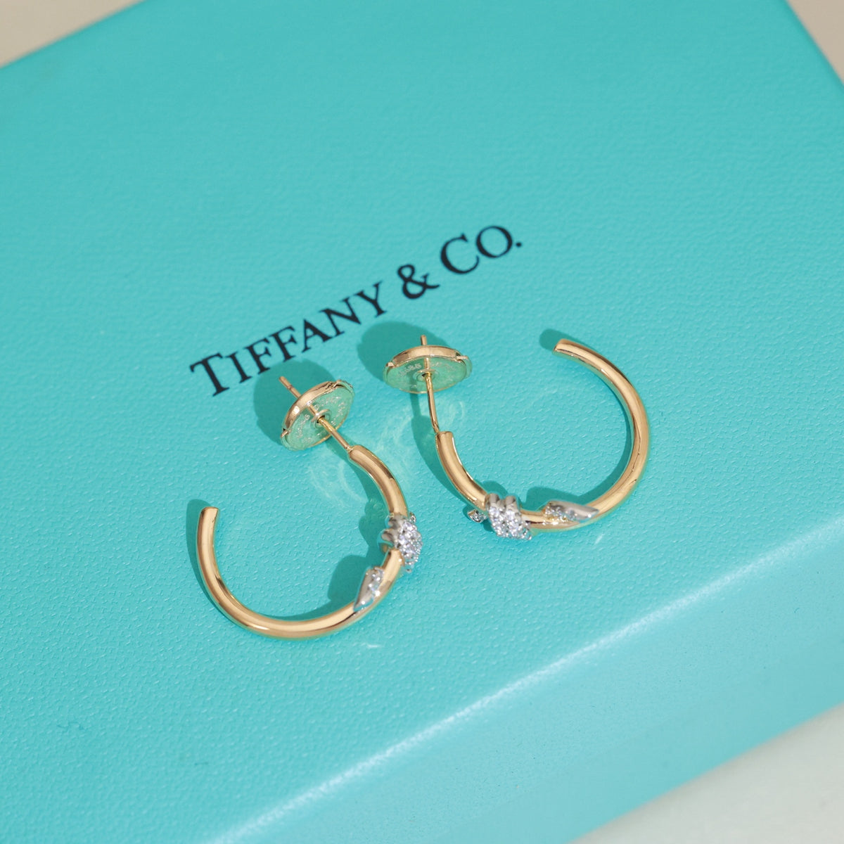 gold silver post Stud Earrings for women - alternate angle view 7