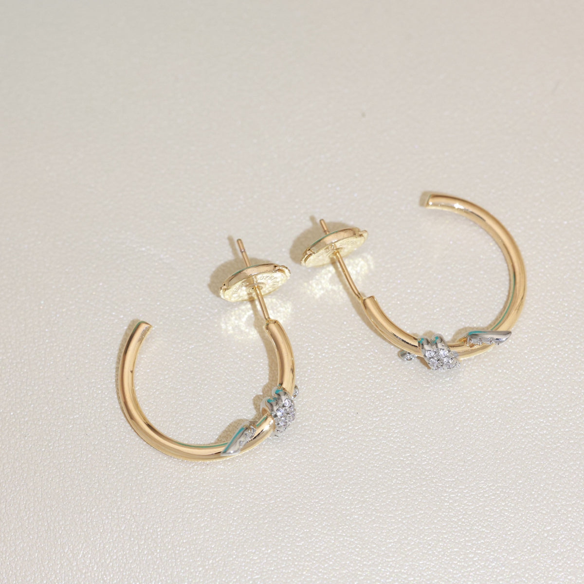 gold silver post Stud Earrings for women - alternate angle view 9