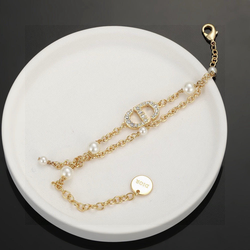 gold letter Bracelet for women - product detail view
