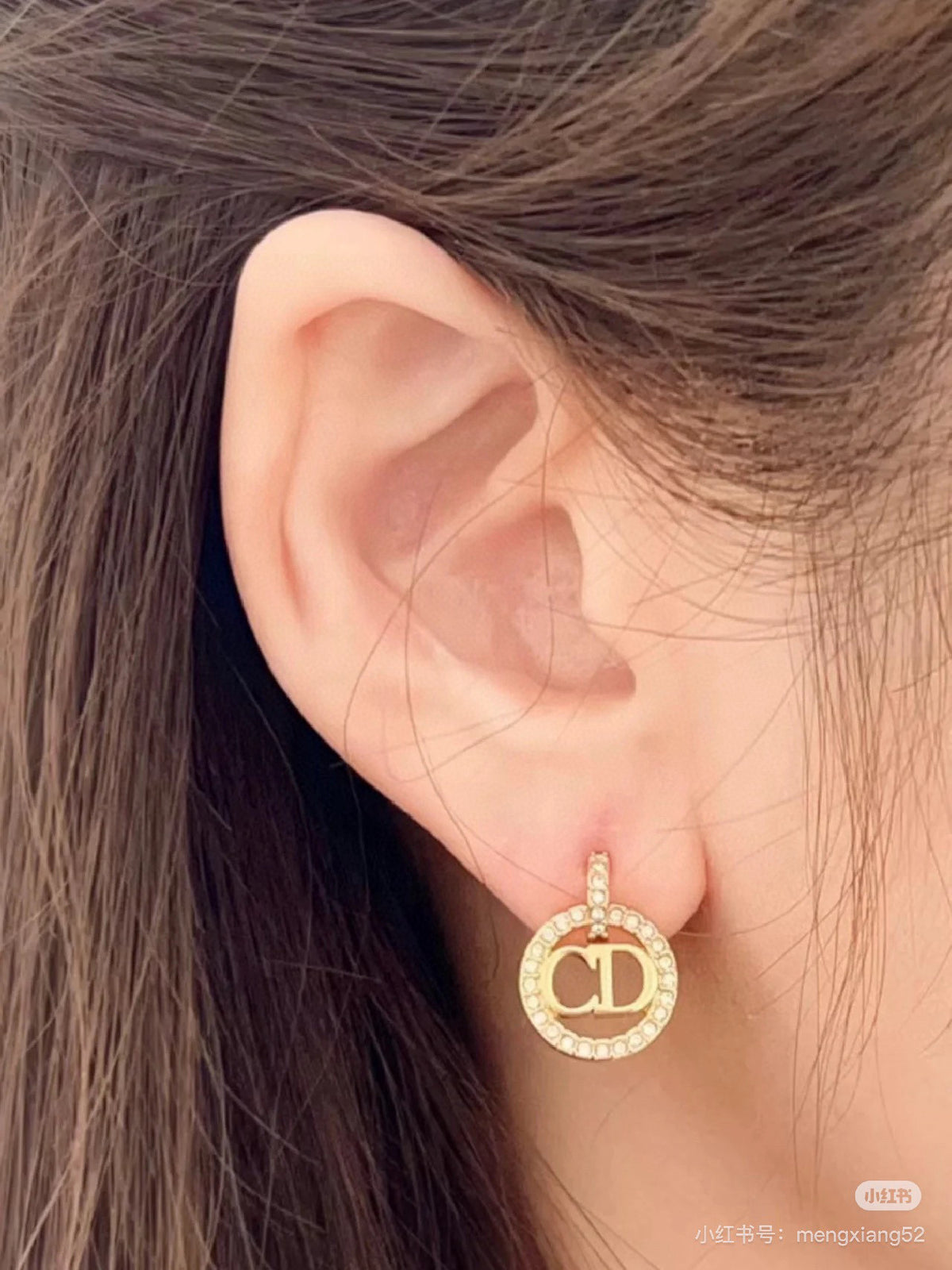 crystal letter Drop Earrings for women - alternate angle view 5