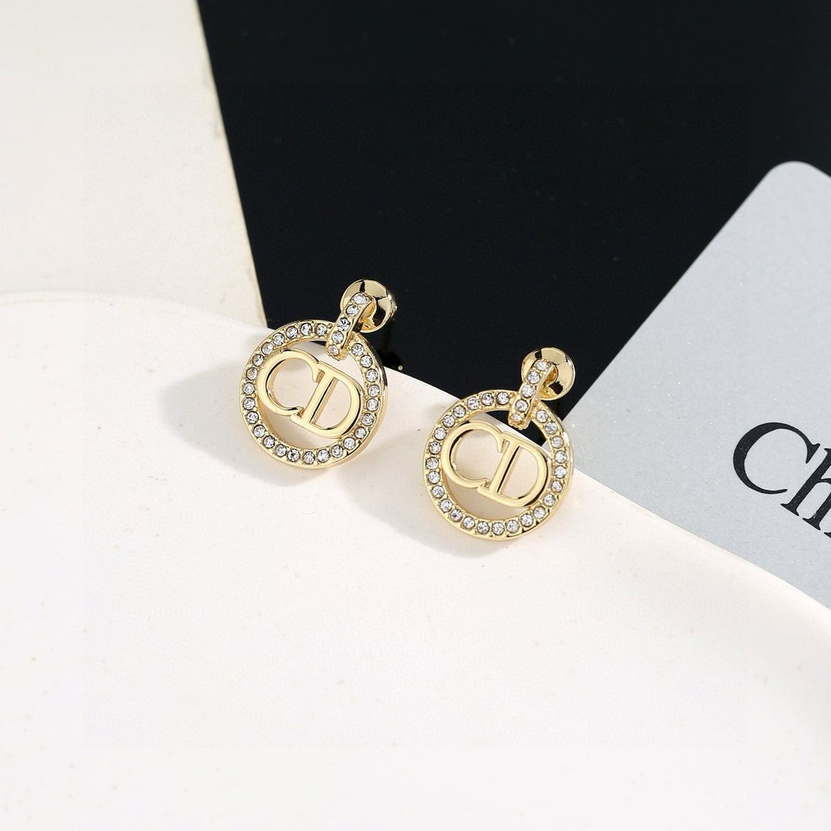 crystal letter Drop Earrings for women - alternate angle view 4