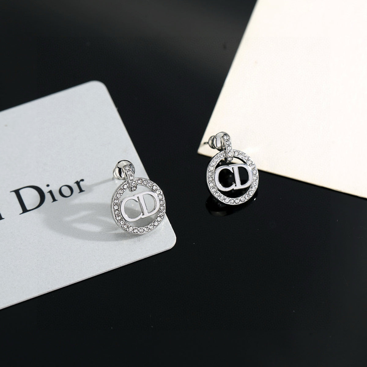 crystal letter Drop Earrings for women - alternate angle view 8