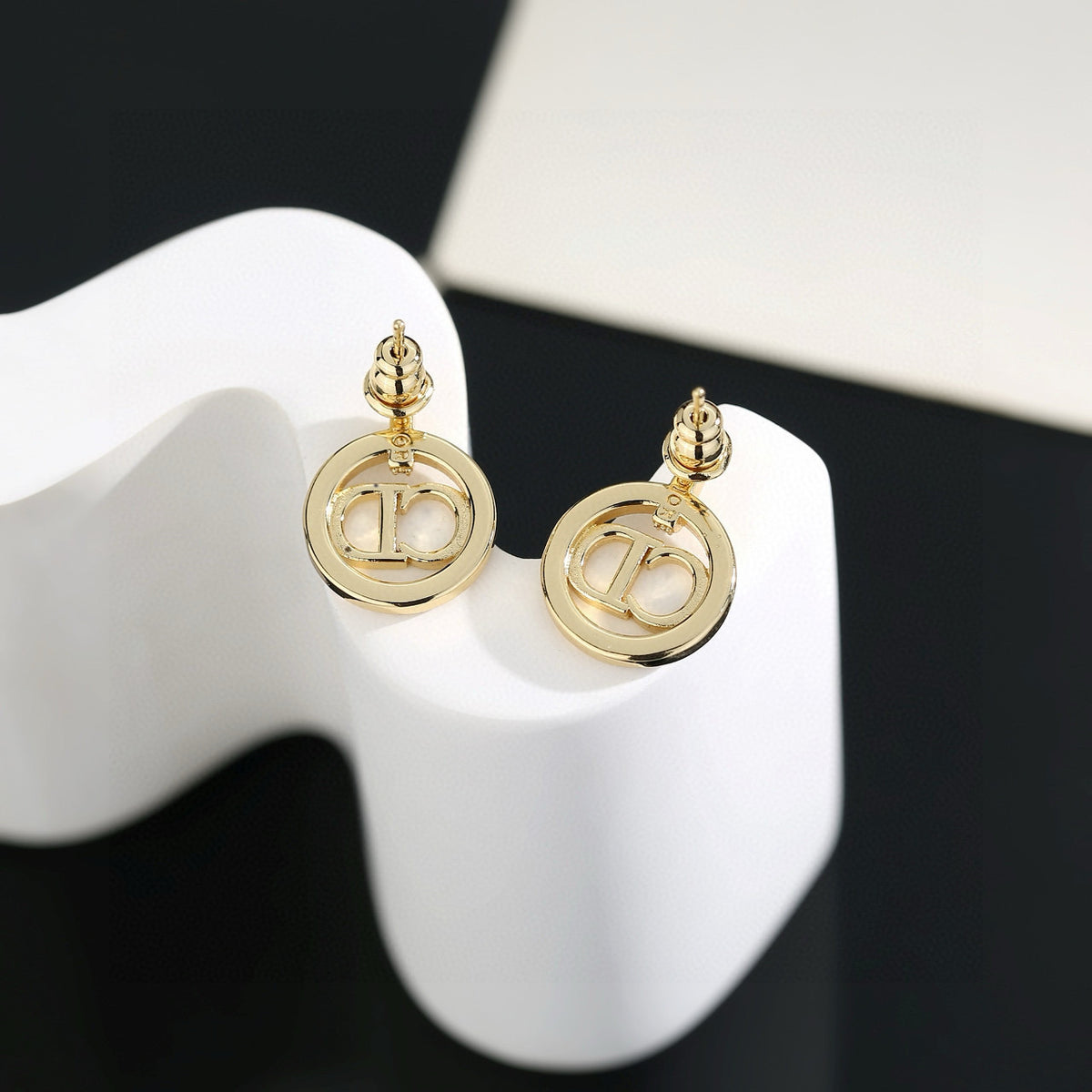 crystal letter Drop Earrings for women - alternate angle view 3