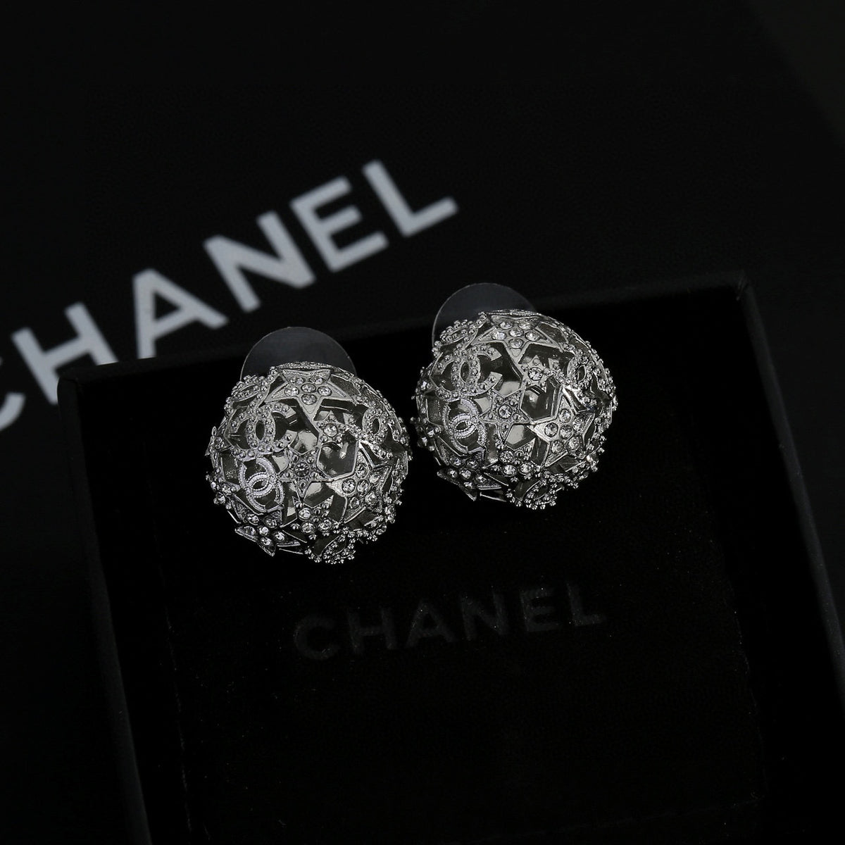 yellow brass hollow Stud Earrings for women - alternate angle view 7