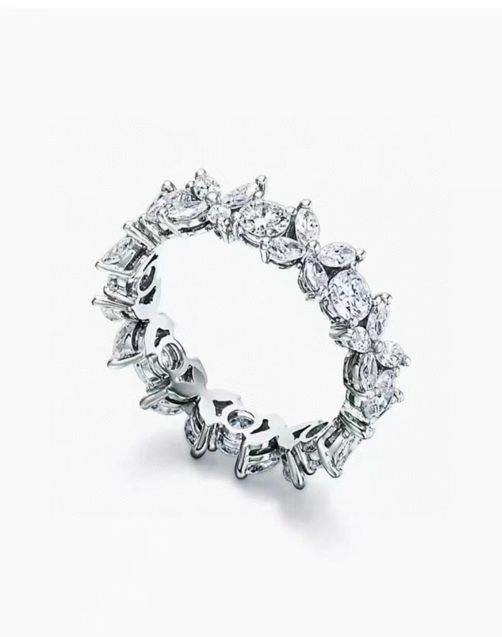 gold crystal floral Ring for women - alternate angle view 2