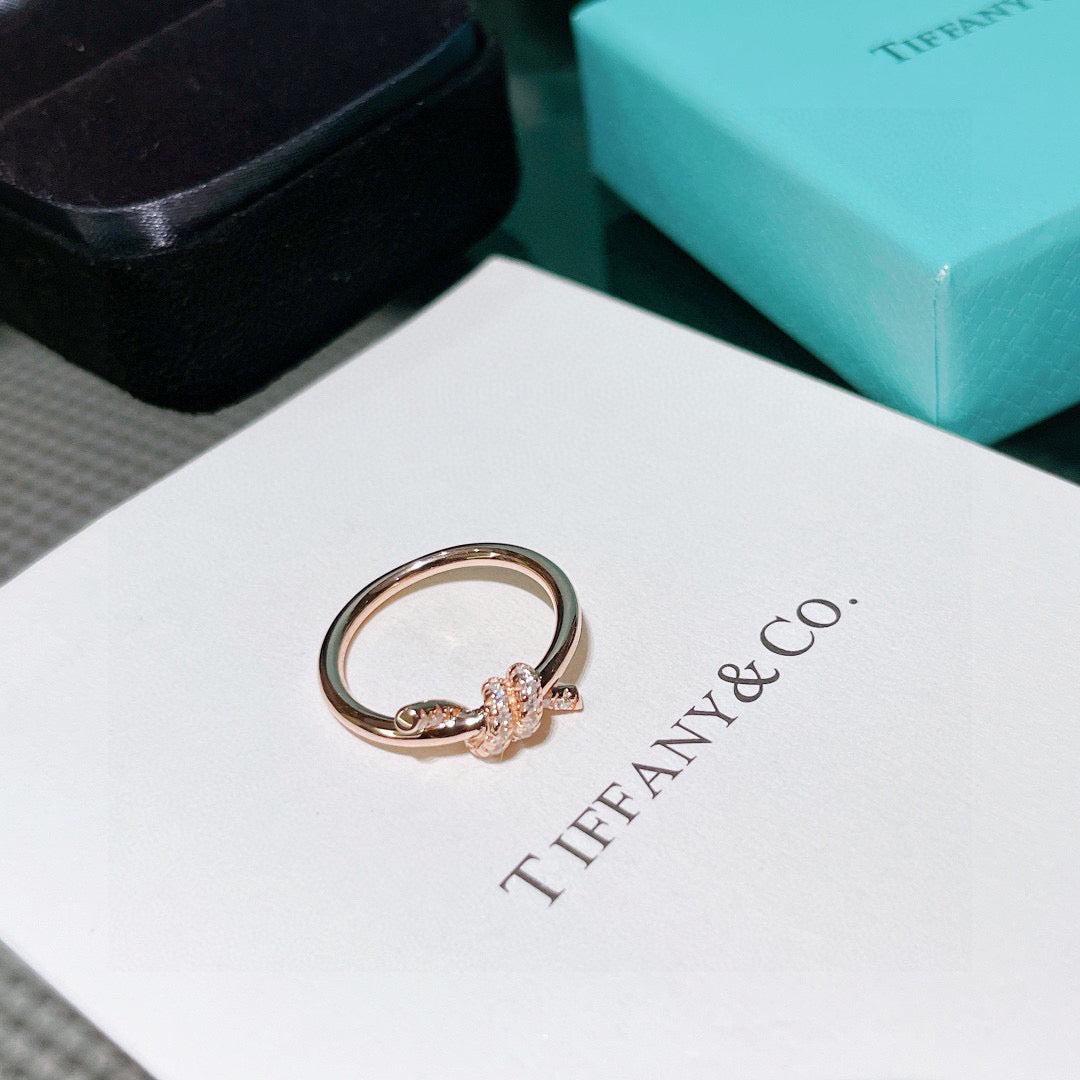 rose gold crystal rose Ring for women - alternate angle view 5
