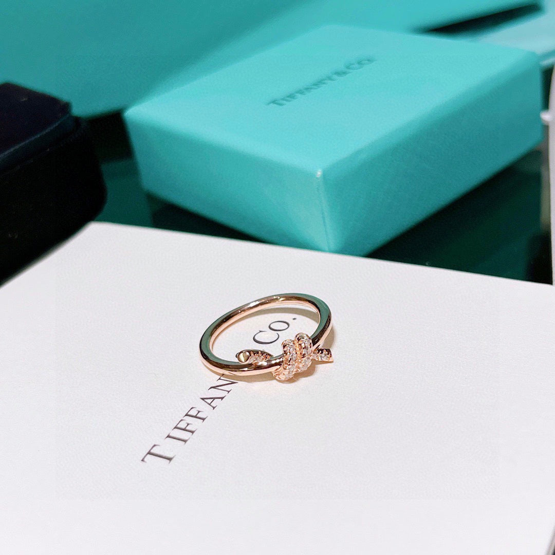 rose gold crystal rose Ring for women - alternate angle view 3