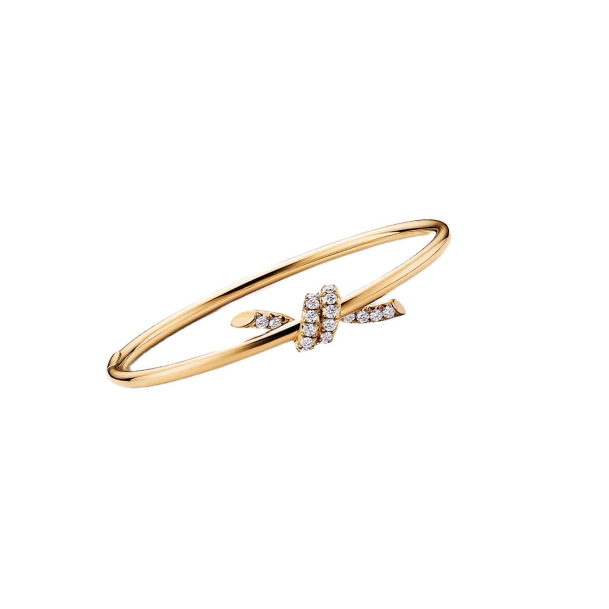 rose gold crystal rose Bangle for women - alternate angle view 2