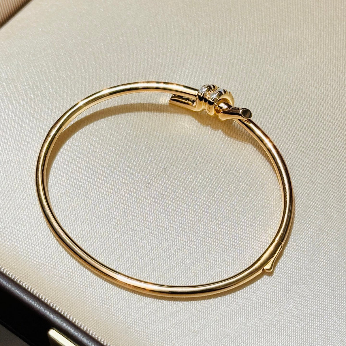 rose gold crystal rose Bangle for women - alternate angle view 8