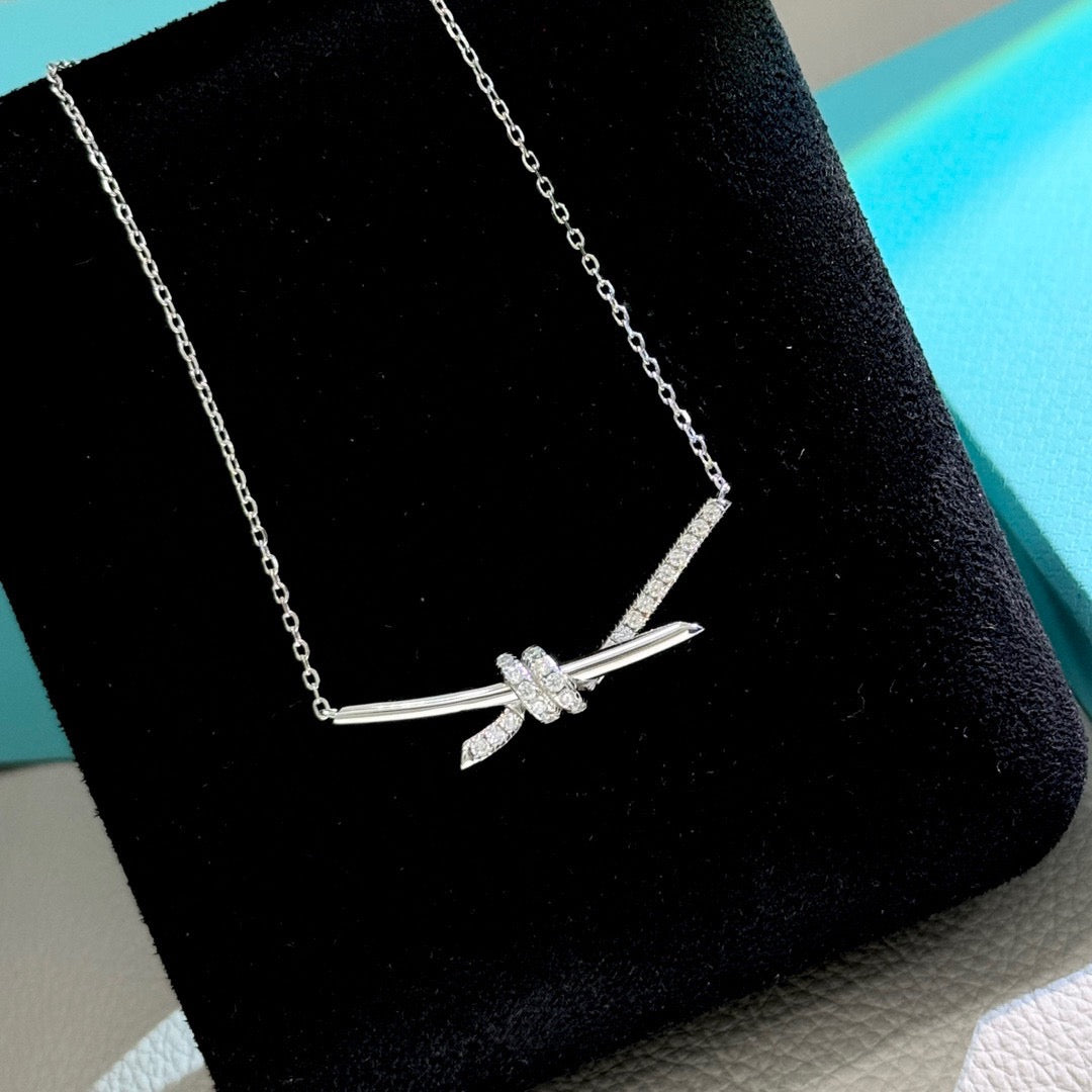 white gold crystal inlaid Jewelry Set for women - product detail view