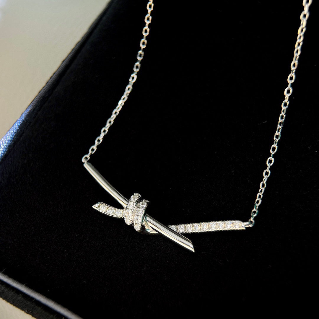 white gold crystal inlaid Jewelry Set for women - alternate angle view 9