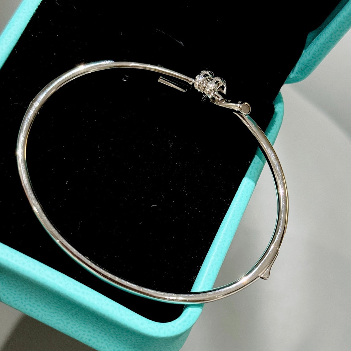 gold crystal inlaid Bangle for women - alternate angle view 7