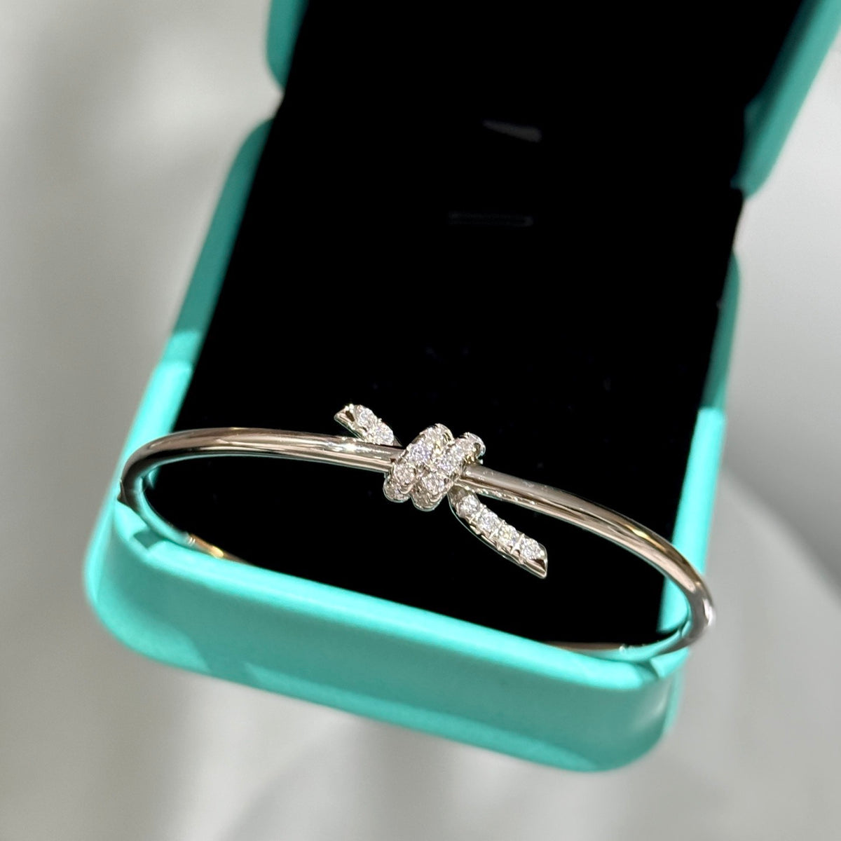 gold crystal inlaid Bangle for women - product detail view