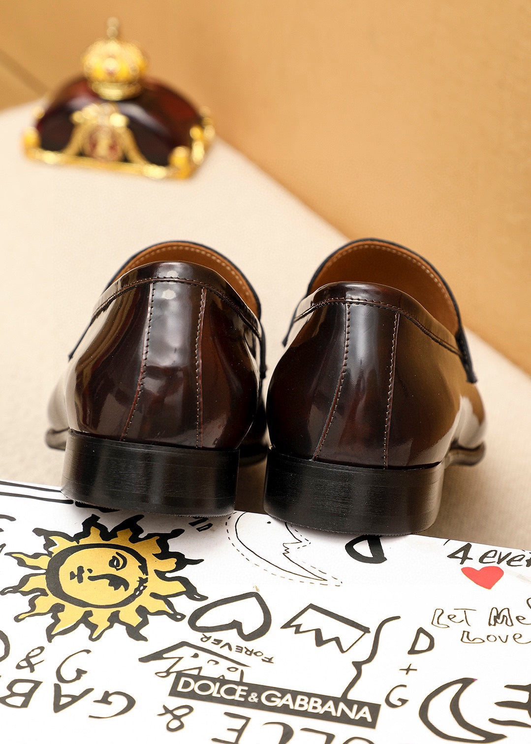 Dolce & Gabbana DG Men's Dress Shoes in Italian Patent Calfskin
