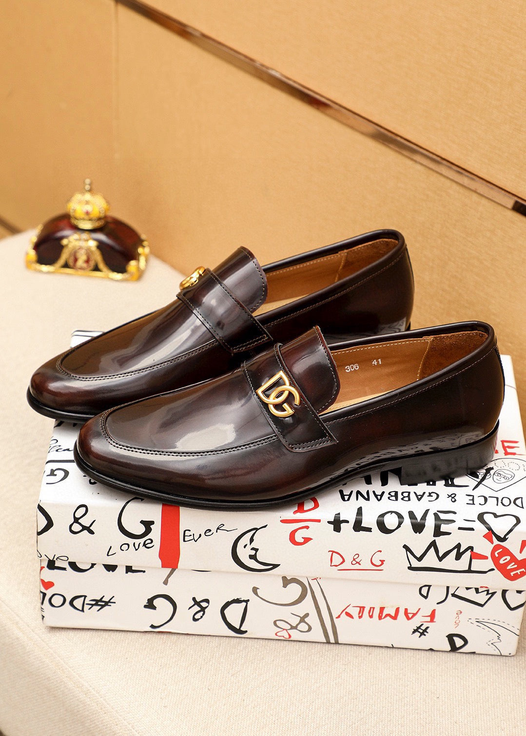 Dolce & Gabbana DG Men's Dress Shoes in Italian Patent Calfskin