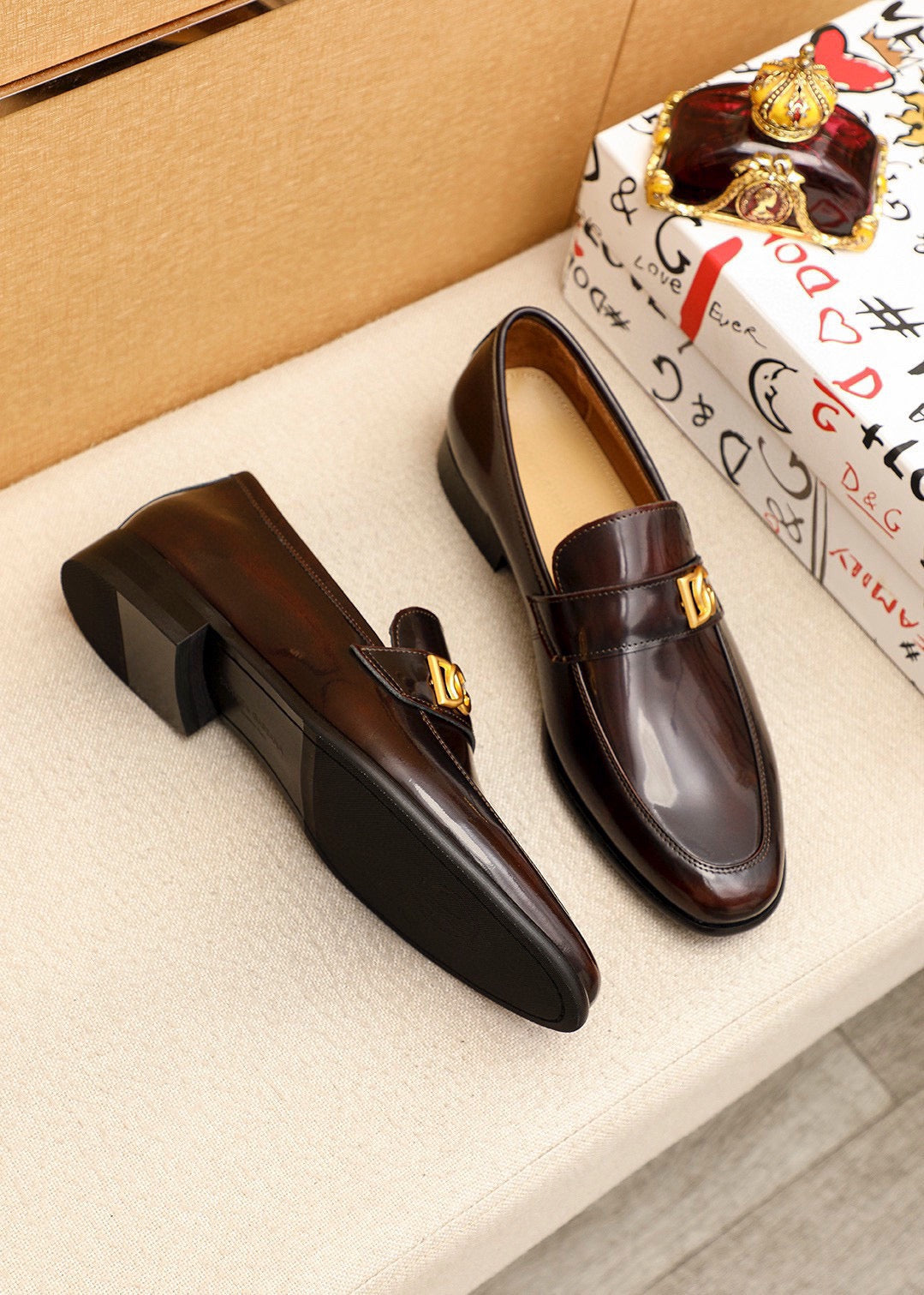 Dolce & Gabbana DG Men's Dress Shoes in Italian Patent Calfskin