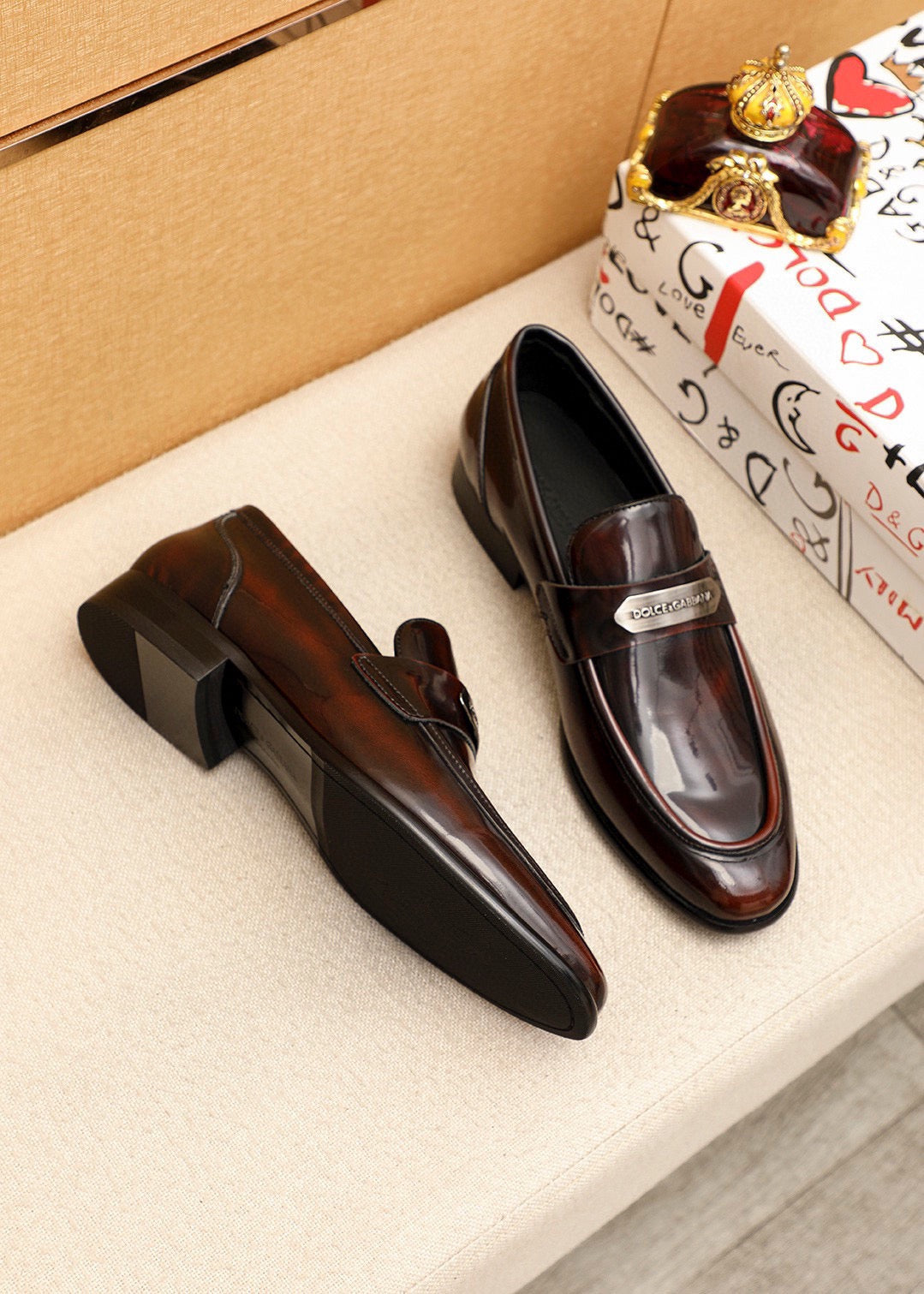 Dolce & Gabbana DG Men's Dress Shoes in Italian Patent Calfskin