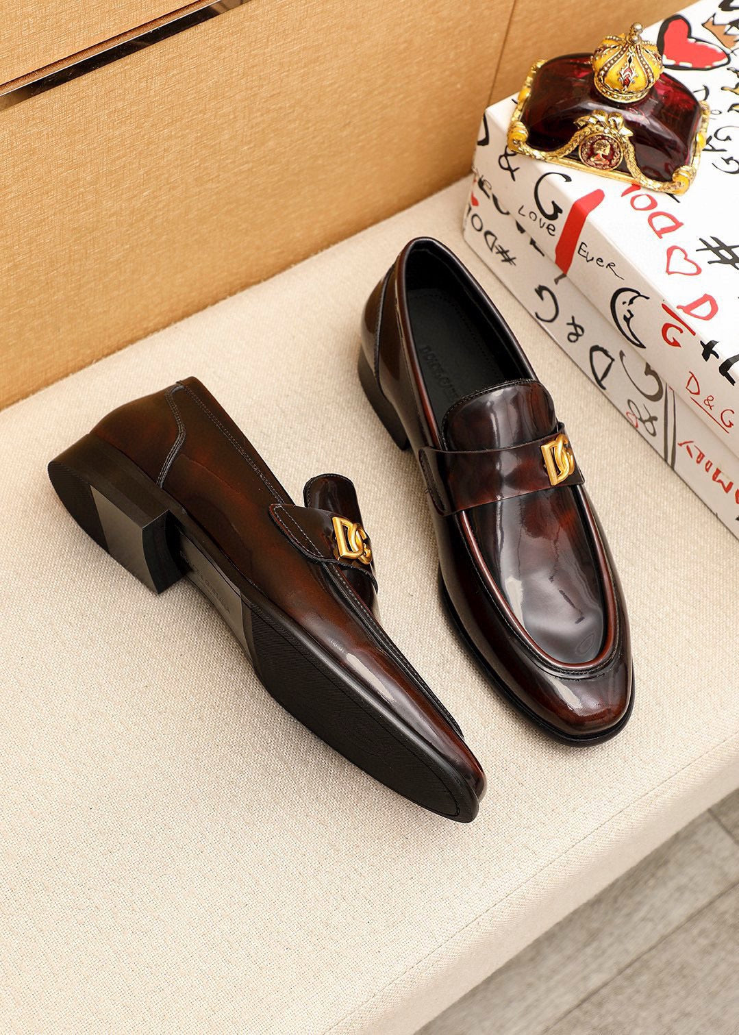 Dolce & Gabbana DG Men's Dress Shoes in Italian Patent Calfskin