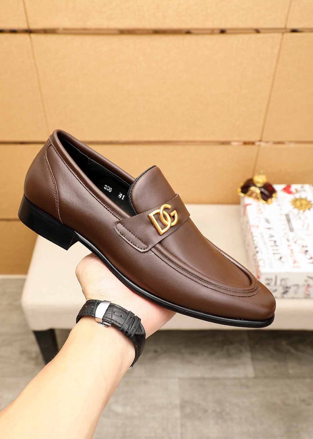 Dolce & Gabbana DG Men's Dress Shoes in Italian Patent Calfskin