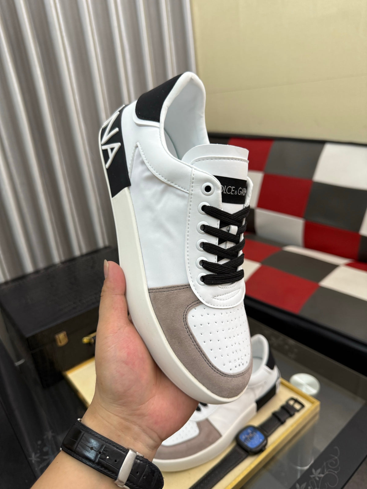 Dolce & Gabbana DG Silk Calfskin & Nubuck Casual Sneakers