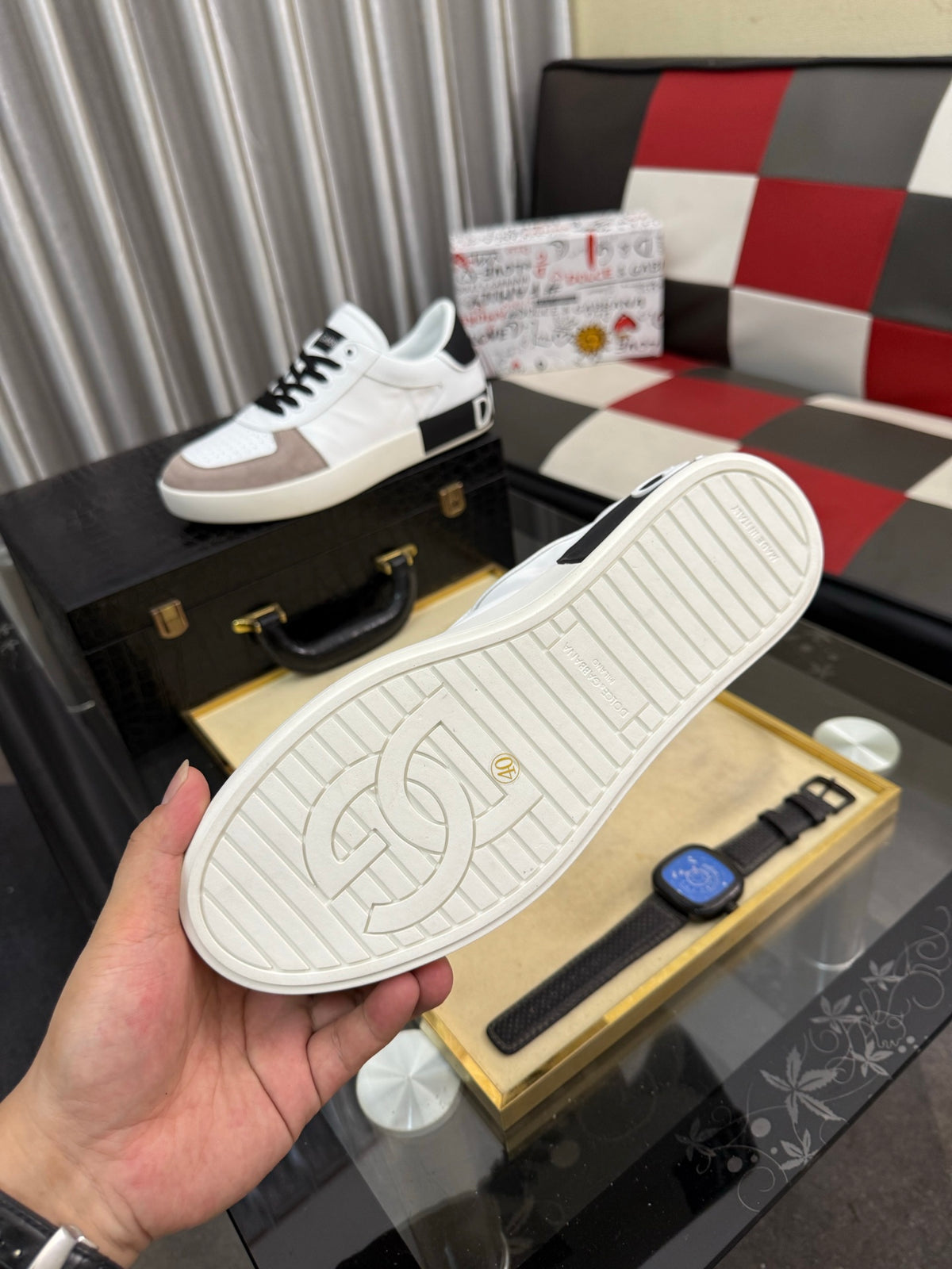 Dolce & Gabbana DG Silk Calfskin & Nubuck Casual Sneakers
