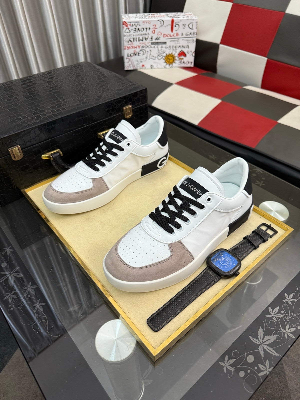 Dolce & Gabbana DG Silk Calfskin & Nubuck Casual Sneakers