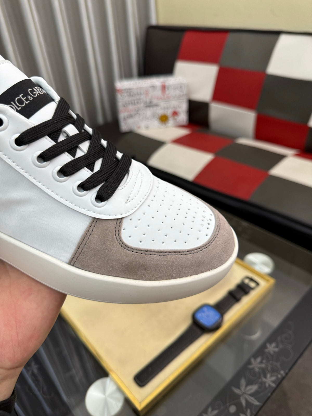 Dolce & Gabbana DG Silk Calfskin & Nubuck Casual Sneakers