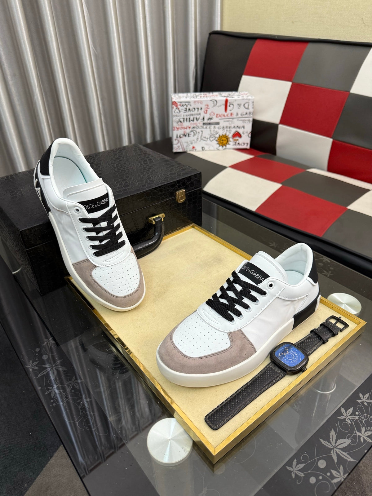 Dolce & Gabbana DG Silk Calfskin & Nubuck Casual Sneakers
