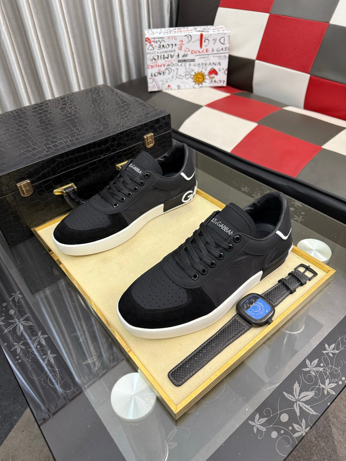 Dolce & Gabbana DG Silk Calfskin & Nubuck Casual Sneakers