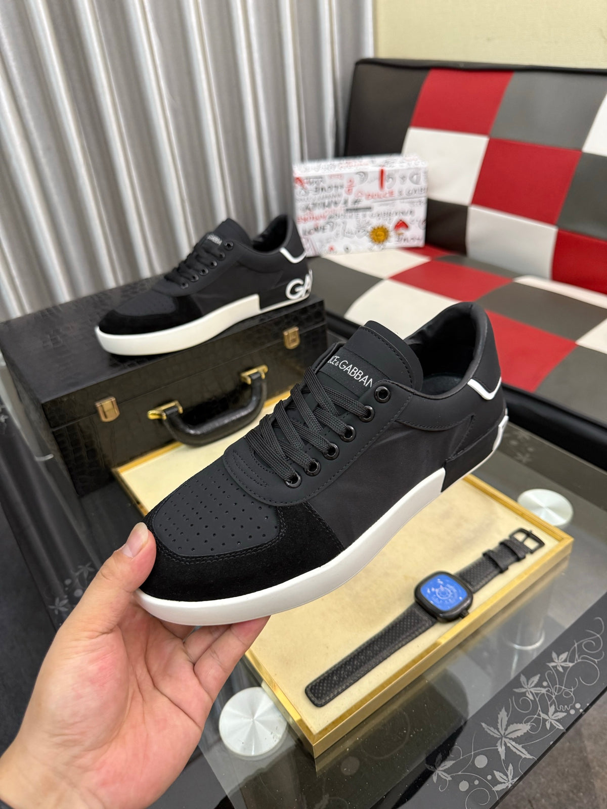 Dolce & Gabbana DG Silk Calfskin & Nubuck Casual Sneakers