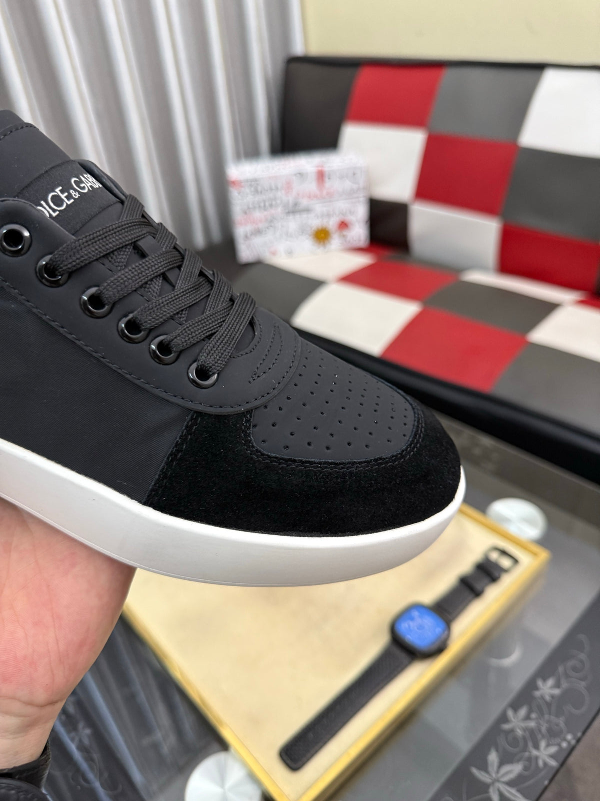 Dolce & Gabbana DG Silk Calfskin & Nubuck Casual Sneakers