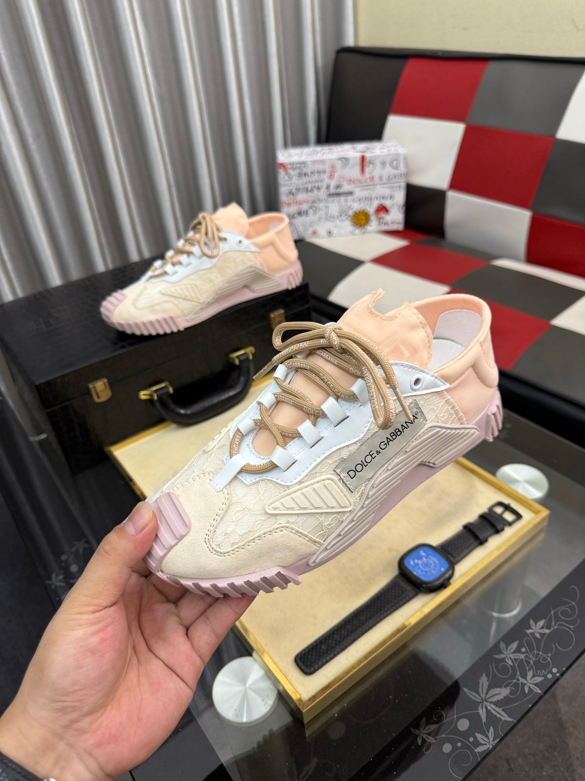 Dolce & Gabbana DG Silk Calfskin & Nubuck Casual Sneakers