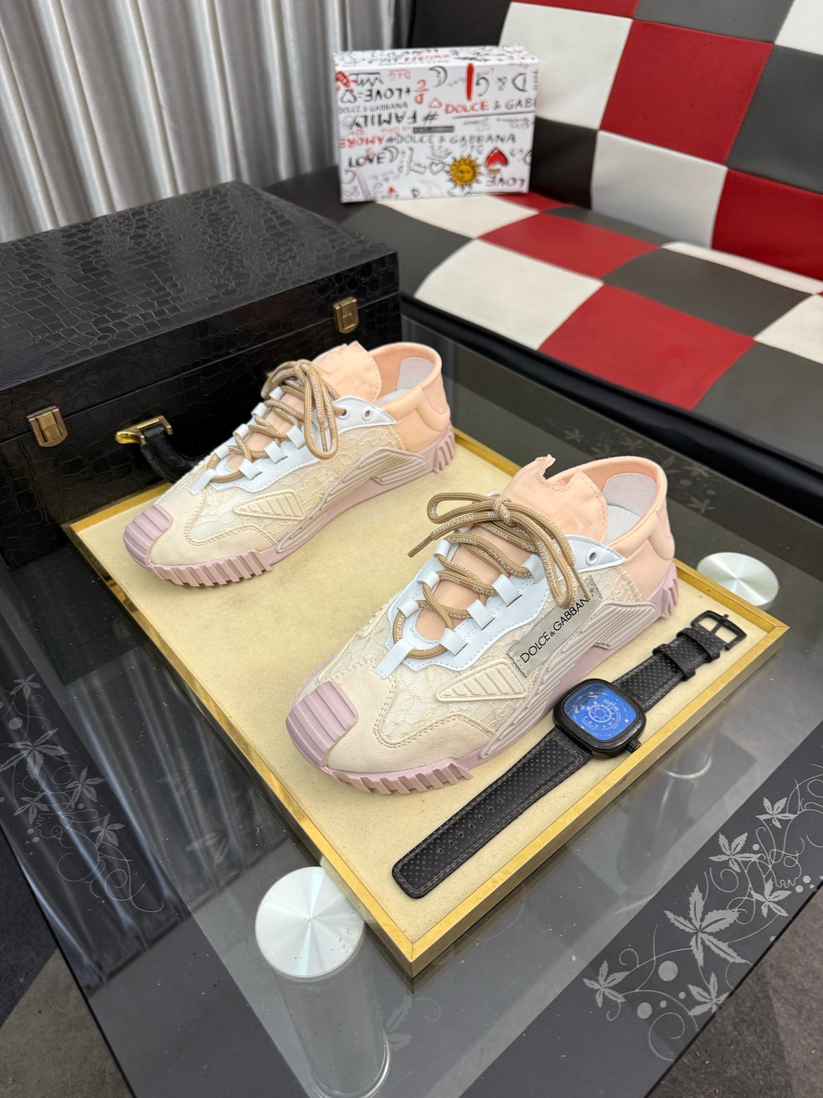 Dolce & Gabbana DG Silk Calfskin & Nubuck Casual Sneakers