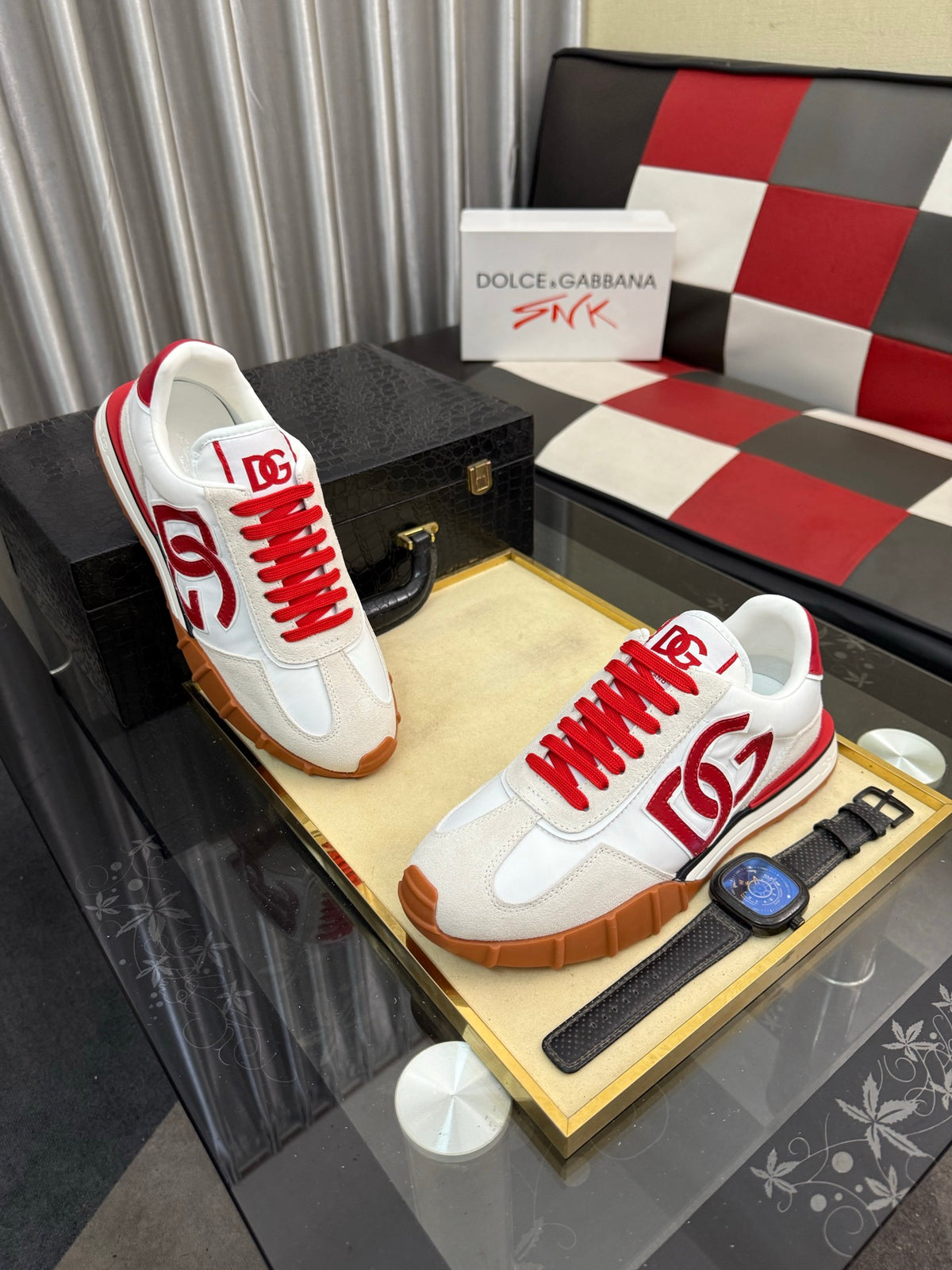 Dolce & Gabbana DG Silk Calfskin & Nubuck Casual Sneakers