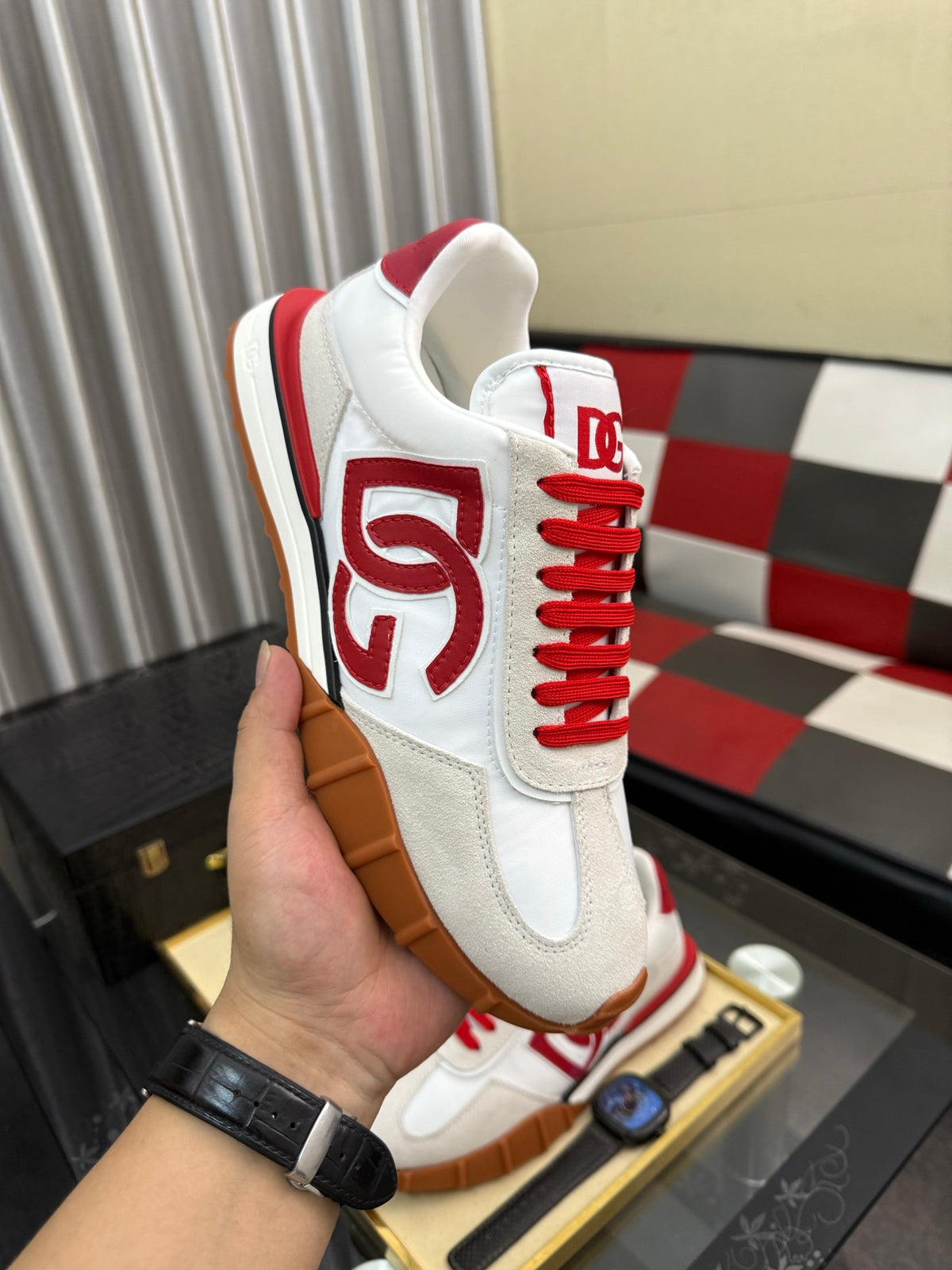Dolce & Gabbana DG Silk Calfskin & Nubuck Casual Sneakers