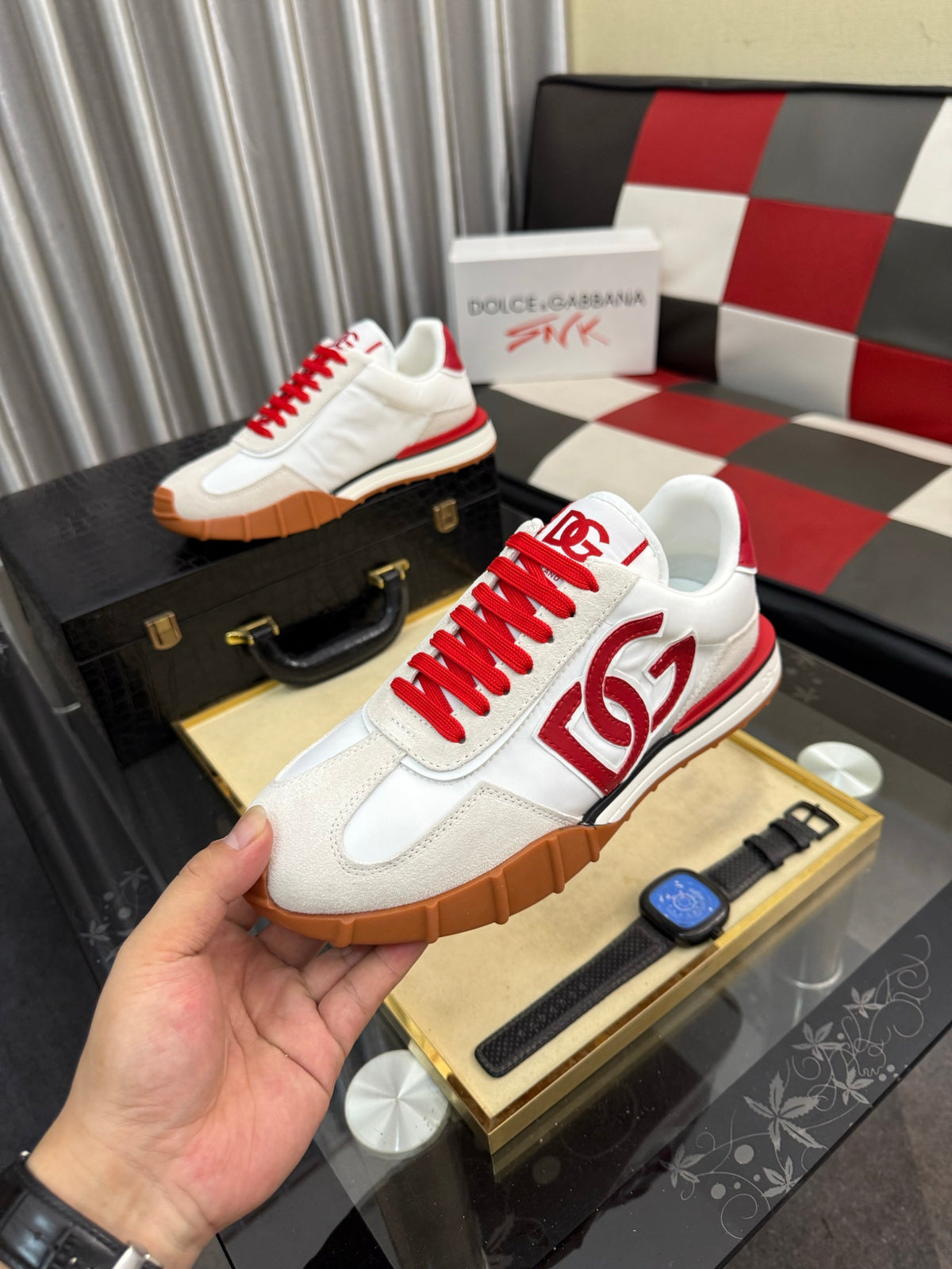 Dolce & Gabbana DG Silk Calfskin & Nubuck Casual Sneakers