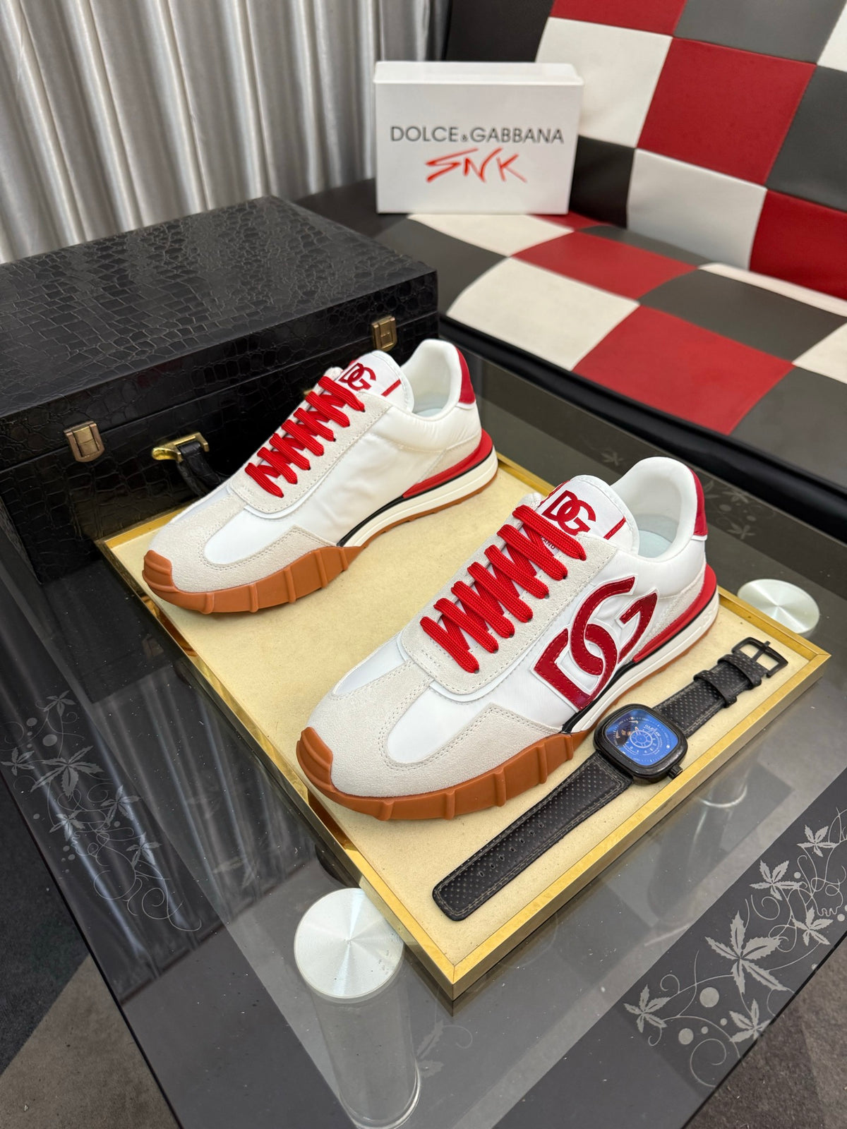 Dolce & Gabbana DG Silk Calfskin & Nubuck Casual Sneakers