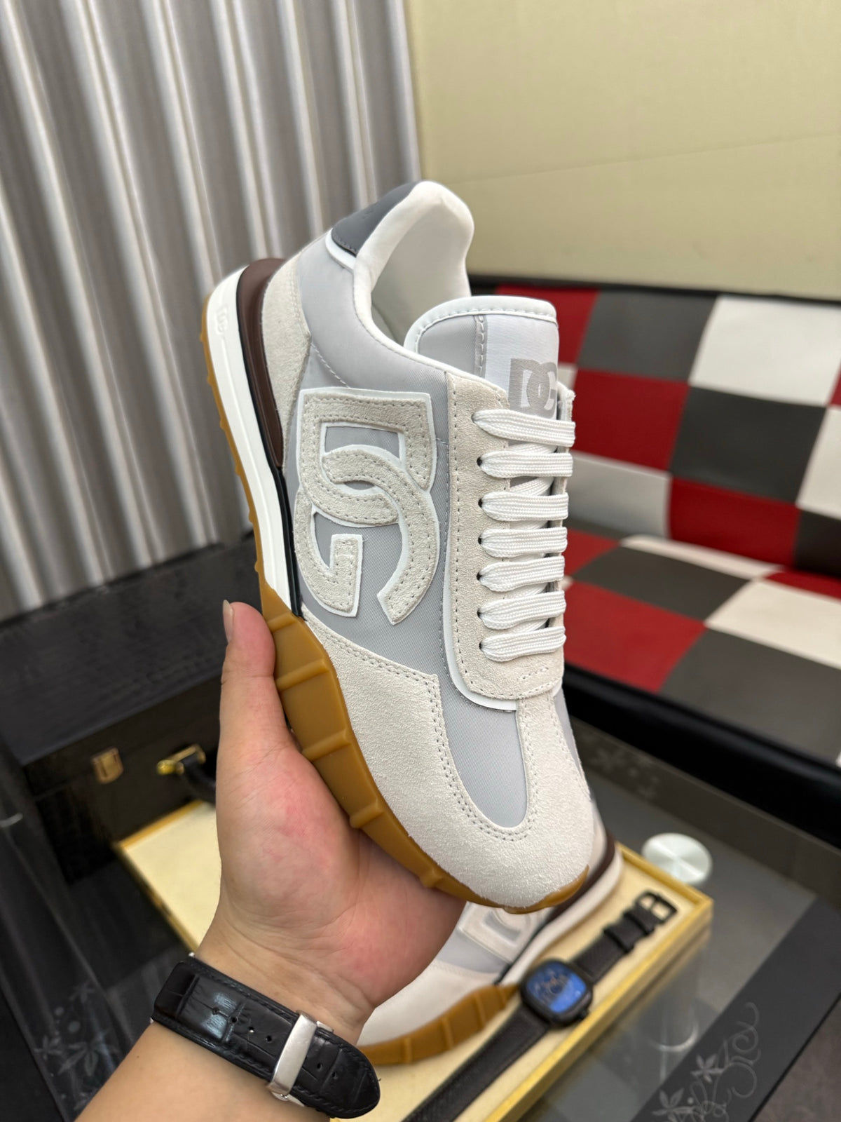Dolce & Gabbana DG Silk Calfskin & Nubuck Casual Sneakers