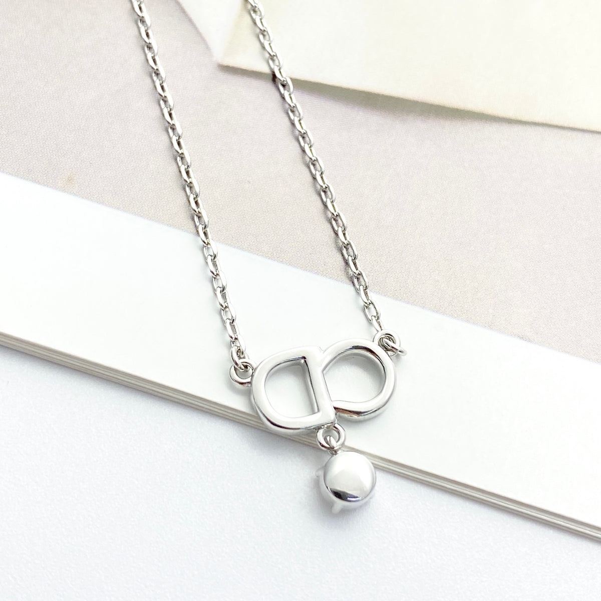silver crystal inlaid Pendant for women - alternate angle view 5