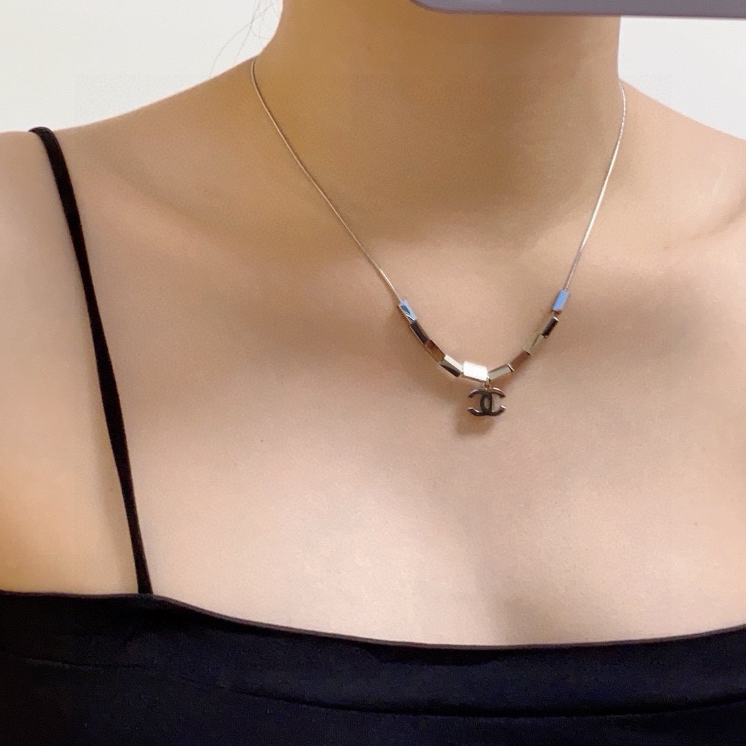 silver double c Pendant for women - product detail view