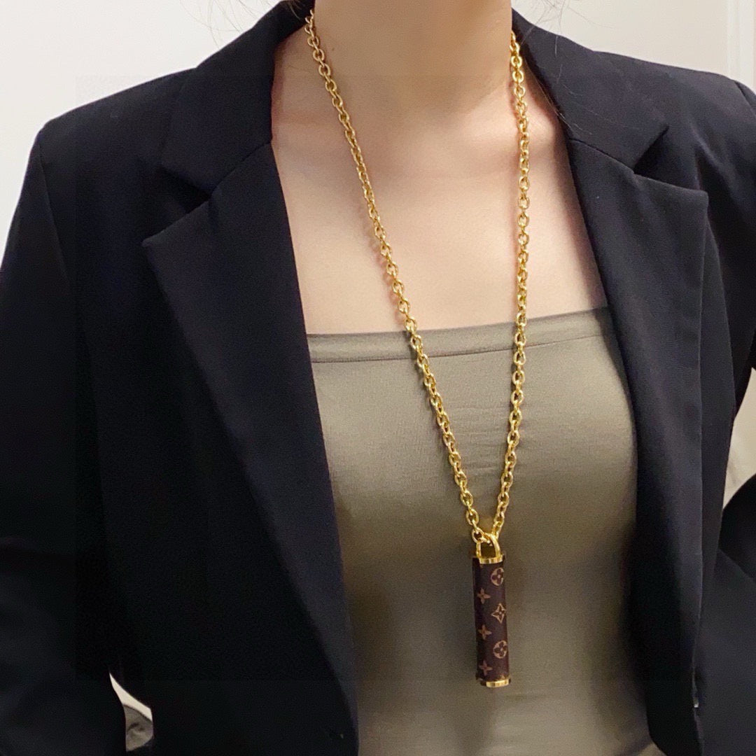 leather letter Sweater for women - product detail view