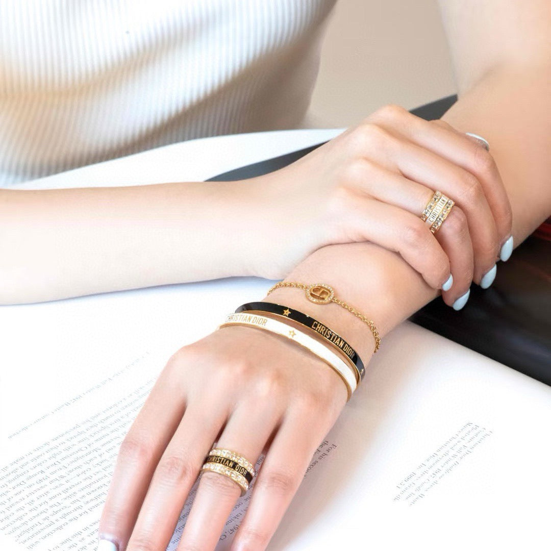 white floral Bangle for women - alternate angle view 3
